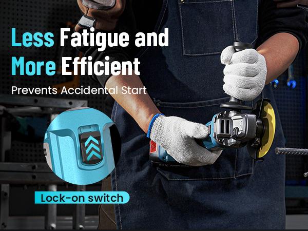 【SEESII】 Cordless Angle Grinder Kit with 2x4.0Ah Batteries, 10000RPM Brushless Electric Metal Grinder w/ 4-1/2" Cutting Wheel, Flap Wheel, and Wool Carving Wheel for Precision Cutting & Grinding