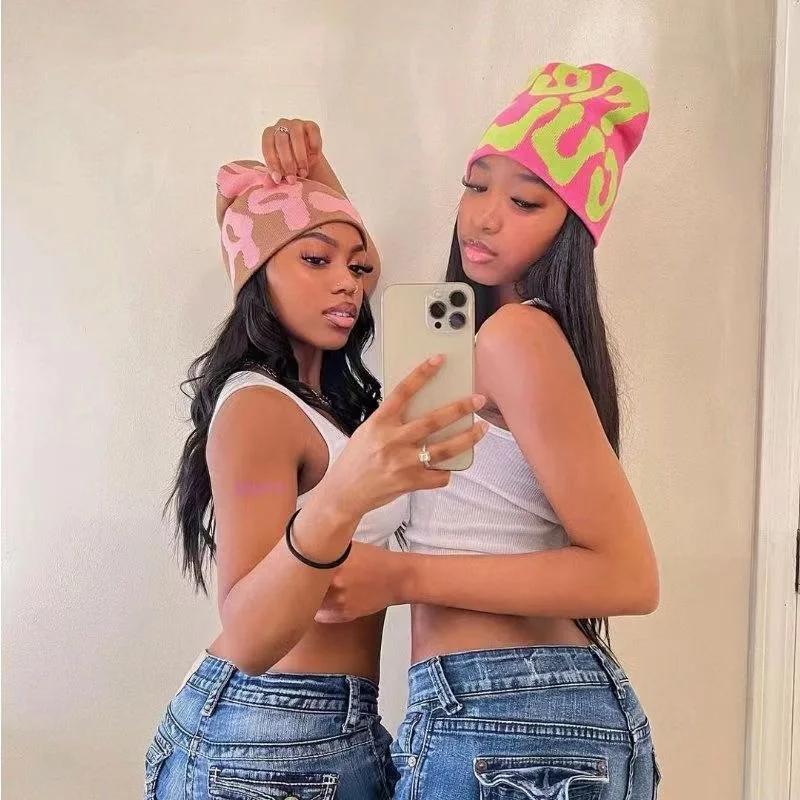 2025 Y2K Knitting Beanie Hat for Men & Women - Soft Acrylic Double Knit Winter Cap for Outdoor Sports