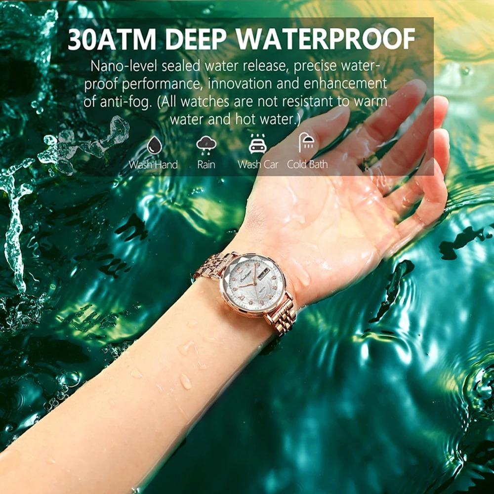 Poedagar Women's Watch Mesh Stainless Steel Rose Gold Simple Waterproof Luminous Women's Watch Casual Elegant Quartz Watch Luminous Pointer Watch Fashionable Stylish Watch