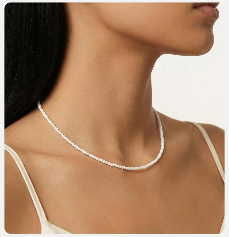 Vnox Women's Handmade Colorful Beads Choker Necklace - Hypoallergenic, Lead-Free Natural Stone Gem Neckpiece for Women, Halloween, Prom, Party, Waterproof Summer Beach Jewelry (Adds School, Christmas; Trims Redundancies, Fixes Structure)