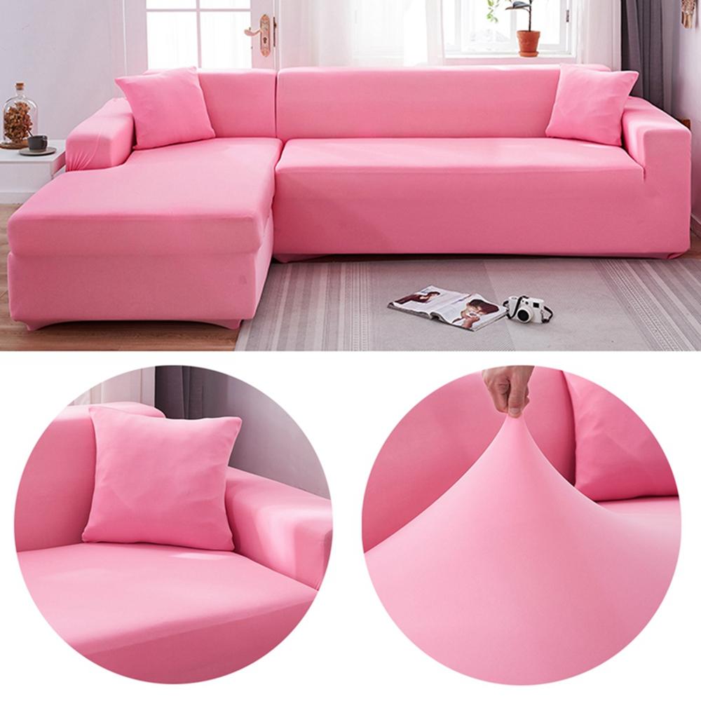 Stretch Sofa Slipcover - Solid L Shaped Couch Cover, Elastic Furniture Protection Covers for 1/2/3 Seater Living Room Couch & Relax Chair, Furniture Slipcovers