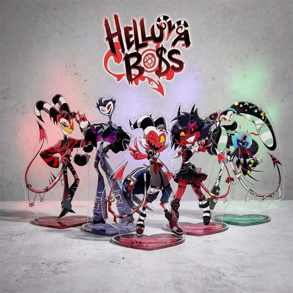 Helluva Boss Love Ver 15CM Double Sided Acrylic Stand Keychain 2026 New Anime Stand Blitzø Moxxie Millie Loona Desktop Decor