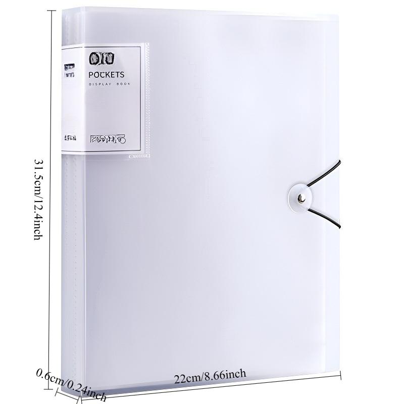 A4 60 Pockets Clear Document Folder, Multi-layer Page Flip File Organizer Large Capacity Portfolio Book for Office School