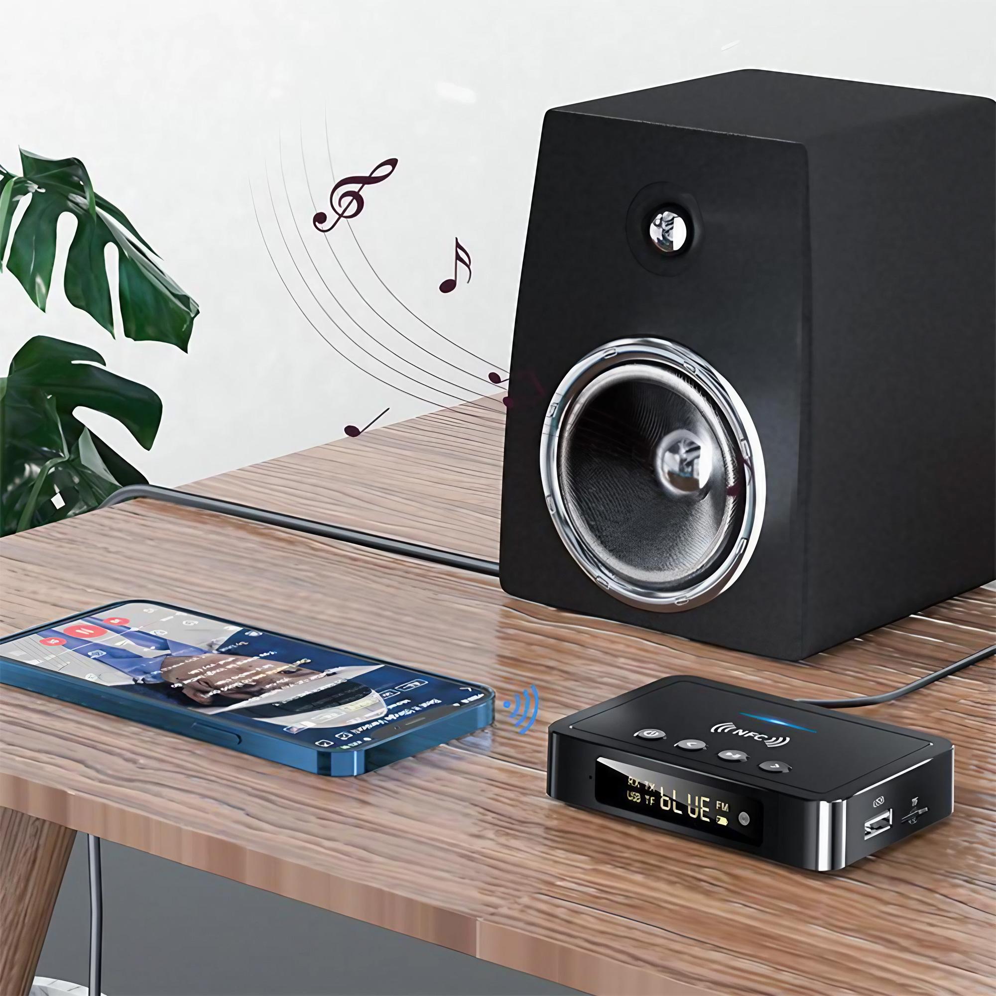 BT 5.0 Wireless Audio Adapter Triple Function, Multifunctional Transmitter Receiver for AUX RCA Optical USB Connection, HiFi Stereo Music Converter, Essential Streaming Device for Home Theater Car Audio