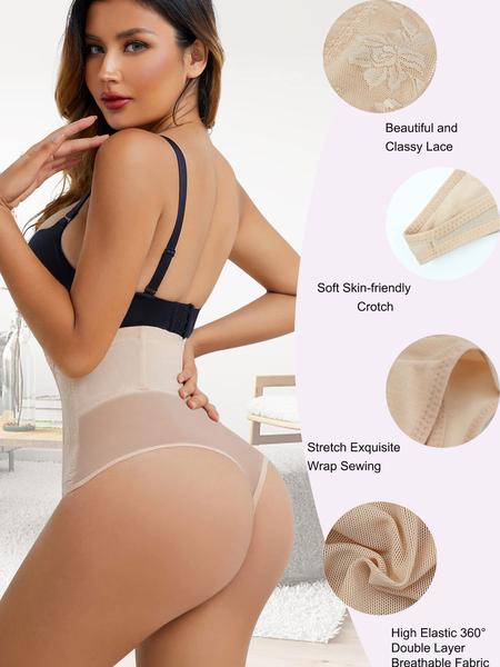 High Waist Shapewear Thong Panties, Butt Lifting Abdomen Control Underwear, Comfortable Seamless Design for Women, All Seasons Casual Style