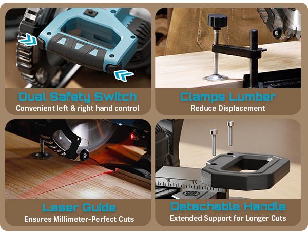 SeeSii Cordless Mini Circular Saw, 4-1/2" Electric Compact Circular Saw with 4.0Ah Battery, 5380RPM, 4 Saw Blades, Rip Guide, Max Cutting Depth 1-11/16"(90°), 1-1/8"(45°) for Wood, Plastic, Soft Metal CS410 #TikTokShopBlackFriday SeeSii Cordless Mini Circular Saw, 4-1/2" Electric Compact Circular Saw with 4.0Ah Battery, 5380RPM, 4 Saw Blades, Rip Guide, Max Cutting Depth 1-11/16"(90°), 1-1/8"(45°) for Wood, Plastic, Soft Metal CS410 #TikTokShopBlackFriday