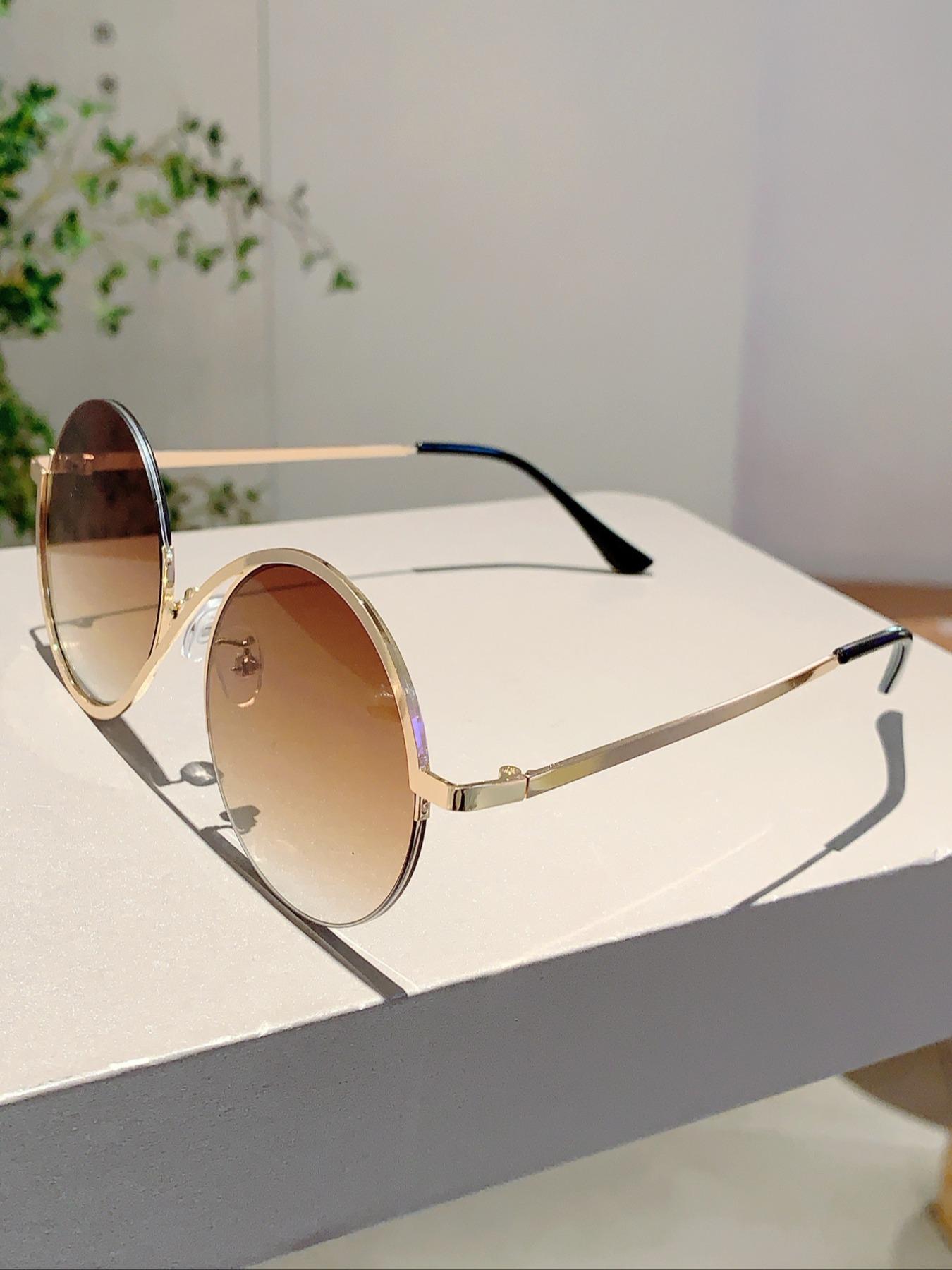 Women's Fashion Round Frame Glasses, Stylish New Design Eyewear for Parties & Daily Use, Elegant Simple Decorative Frames, Trendy Casual Frames, Round Frame Eyeglasses