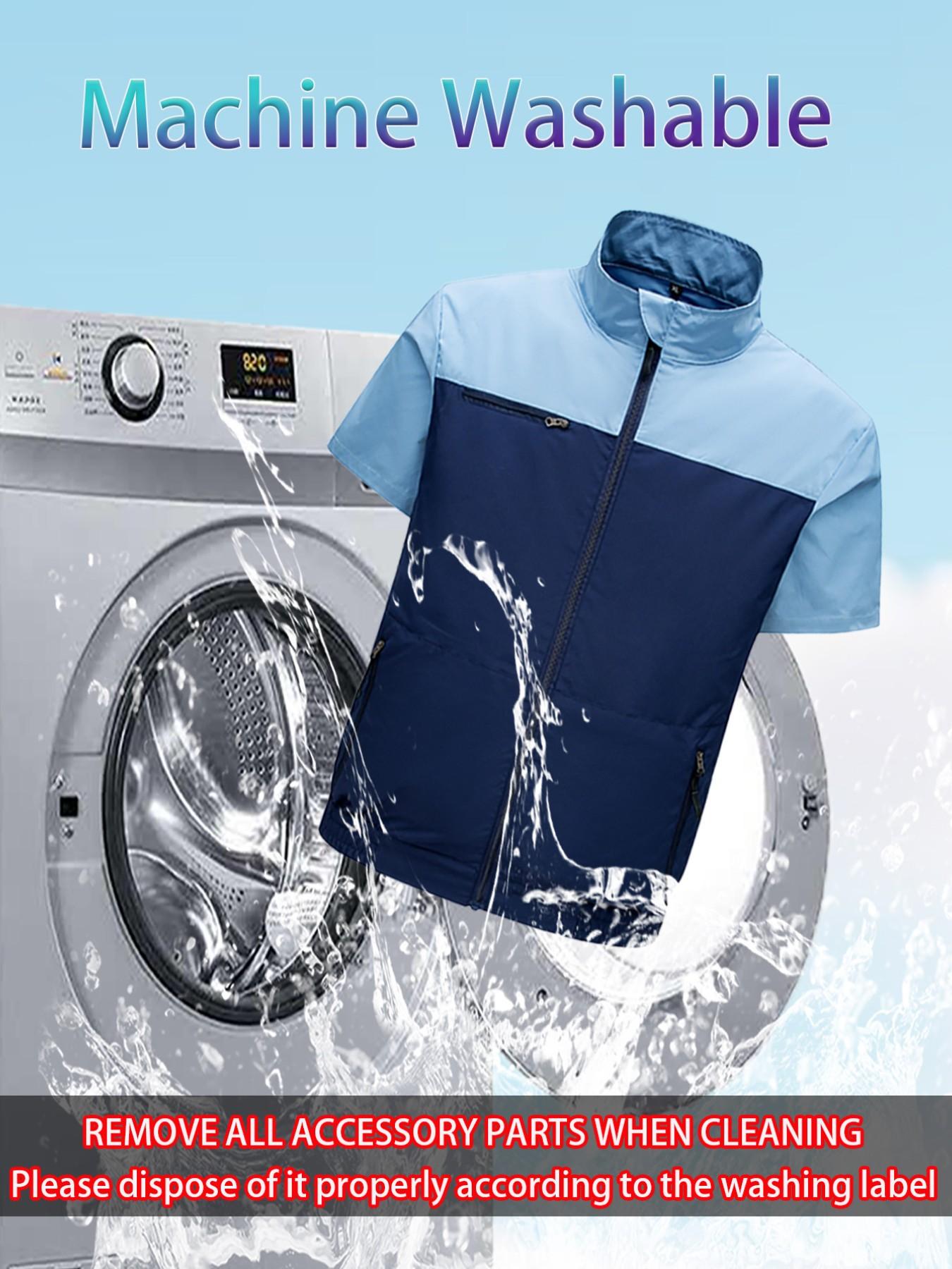 4 Fan Short Sleeve Work Vest, Air Conditioning Shirt, Unisex, Outdoor, Fishing, Camping, Indoor Use, No Battery Included