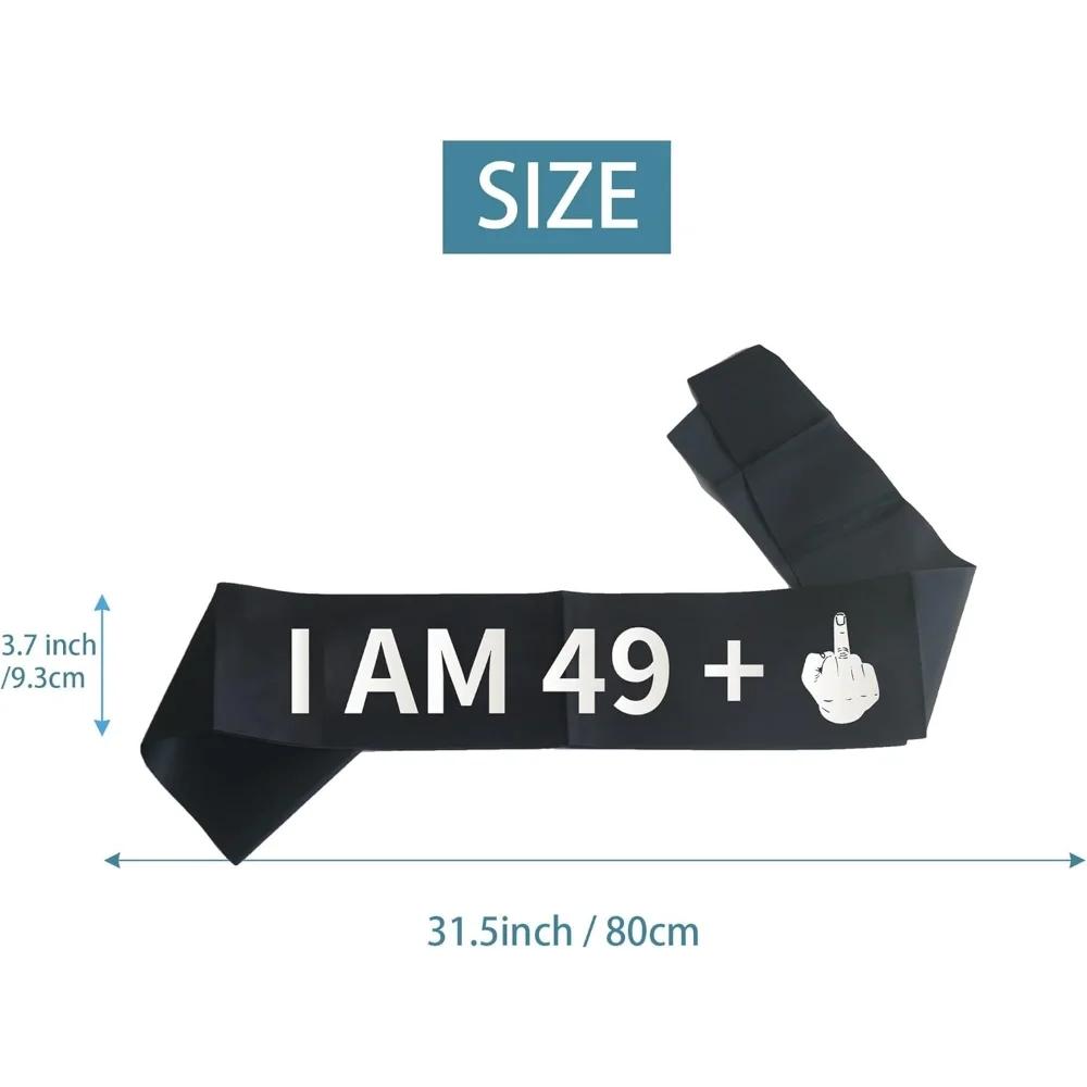 20 30 40 50 60 70 Birthday Party black Sash Ribbon Sash Women 20th 30th 40th 50th 60th Birthday Party Decoration supplies favors