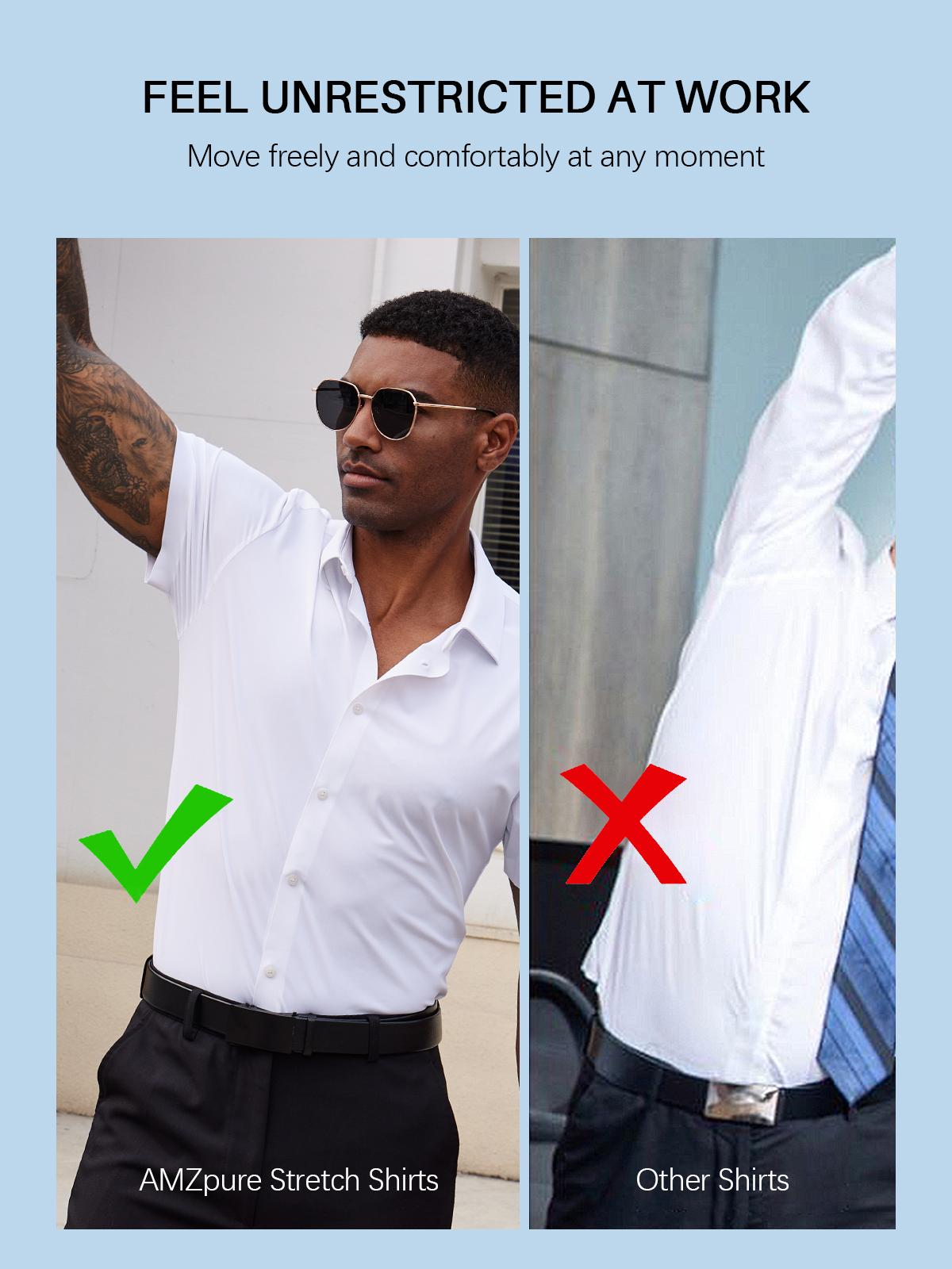 2-Pack Alimens&Gentle Men's Stretch Dress Shirts Short Sleeve Slim Fit Business Casual Button Down Shirts Muscle Fit Men's Dress Shirts Shortsleeve Menswear gifts for dad 2-Pack Alimens&Gentle Men's Stretch Dress Shirts Short Sleeve Slim Fit Business Casual Button Down Shirts Muscle Fit Men's Dress Shirts Shortsleeve Menswear gifts for dad