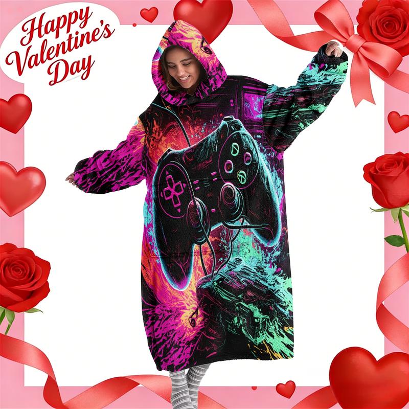 hoodie blanket，Wearable Blanket，Hooded Blanket Wearable Throw, Patchwork Chicken Hoodie Blanket, Digital Print Flannel Soft Warm Blanket for Sofa Home Leisure Air Conditioning Nap Office Bed Camping Travel Gift，Christmas Gift,Valentine's Day gift