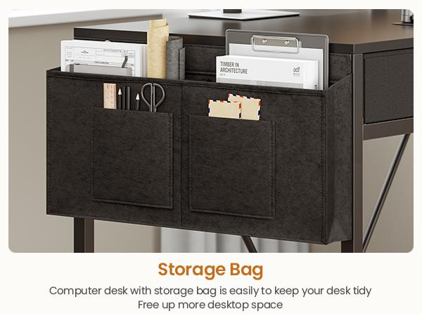 SEDETA 47.2 Inch Reversible Gaming Desk with LED Lights Drawer Storage Bookshelf for Small Spaces Organization Interior