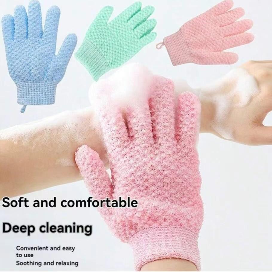 Exfoliating Bath Gloves, Thickened Elastic Shower Mitts, Home Use Daily Cleaning, Scrubbing Hand Gloves for Bathtub and Sink