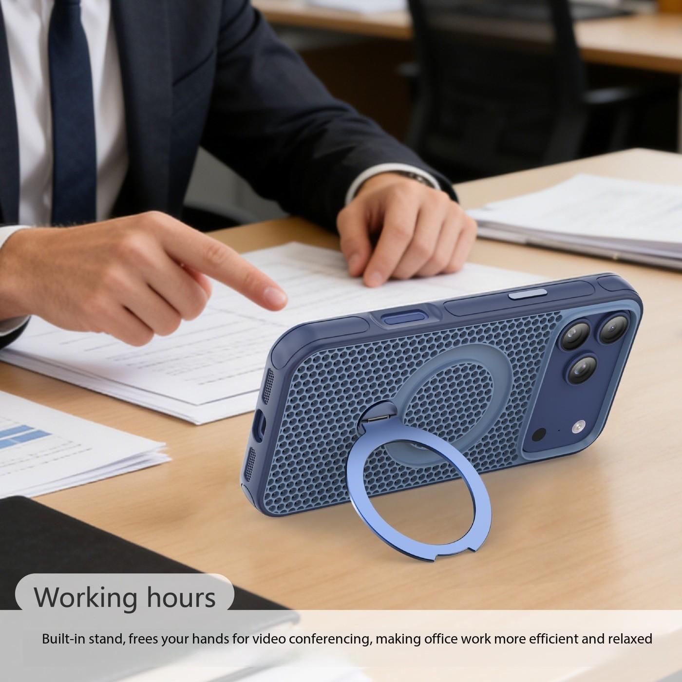 High quality breathable ice like honey shaped heat dissipation 360 degree rotating metal bracket magnetic suction shock-absorbing phone suitable for iPhone 17 16 15 14 13 12 11 Pro Max Plus Air independent metal buttons compatible with MagSafe wireless ch