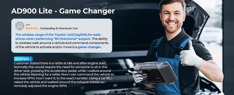 TOPDON Car Diagnostic Tool ArtiDiag900 Lite with BiDirectional Scan, FCA Gateway and CAN-FD, Full Systems Diagnosis with 8+ Reset Services, Wireless Bluetooth OBD2 scanner, AutoVIN, 2-Year Free Update