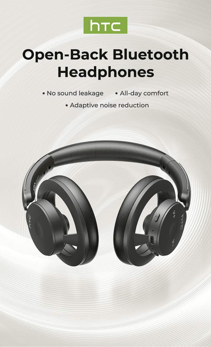 HTC HP06 OWS Open Wireless Headphone Foldable Bluetooth Headphones Over Ear with Built-in Microphone HIFI Stereo Multifunctional Earbuds Wireless Headset for Gaming, Phones, Computers, Electronics Audio Headphone