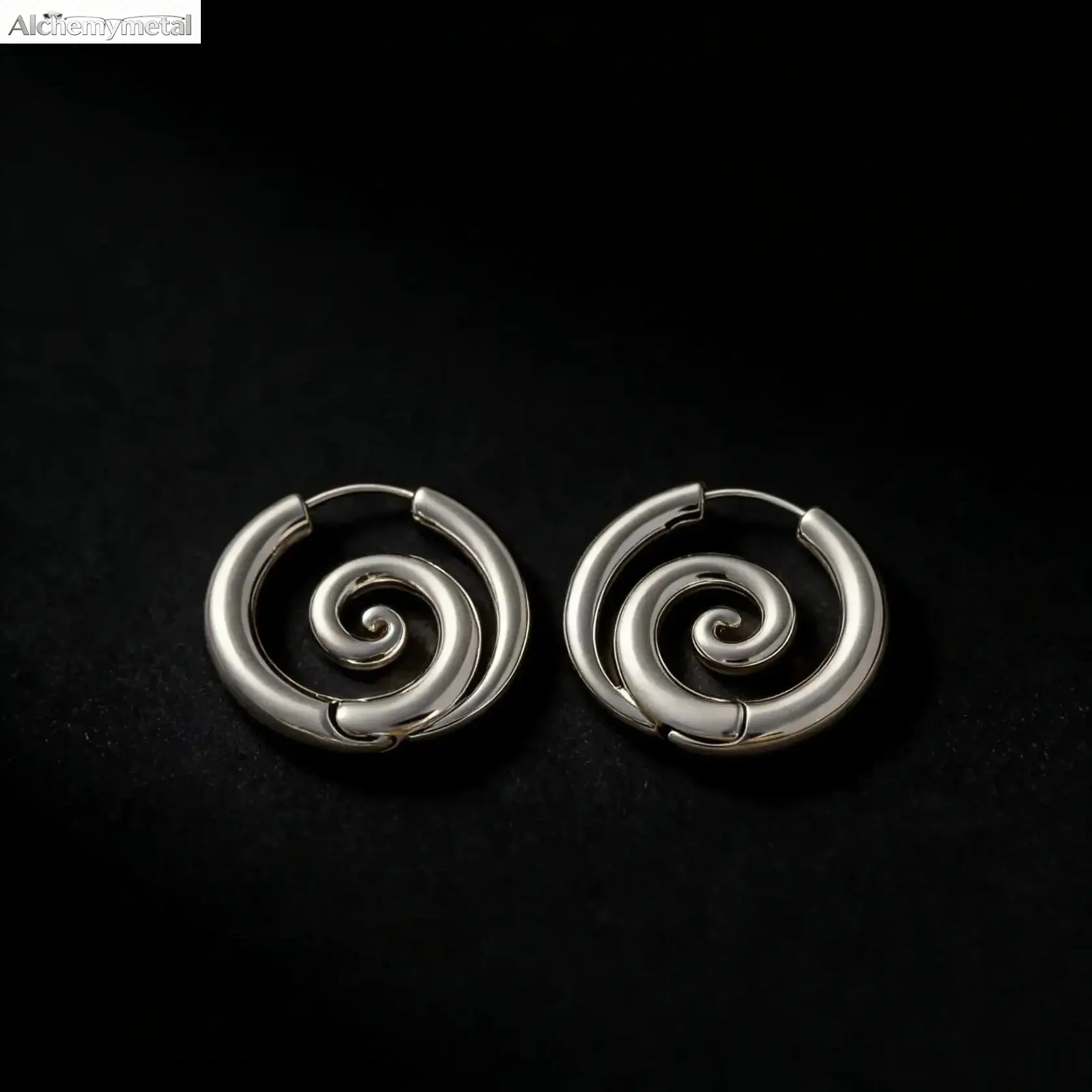 Women's Stainless Steel Faux Stretched Spiral Hoop Earrings - Hypoallergenic Unisex Ear Cuffs for Cartilage Helix, Casual Fashion Hoop Shape Skeleton Spiral Jewelry for Concerts, Ear Hoops