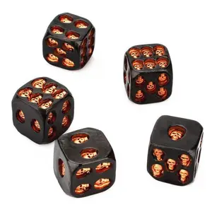 Creative Skull Dice Set of 5, Six-Sided Skull Dice for Casual Bar Entertainment, and Silver Color Available