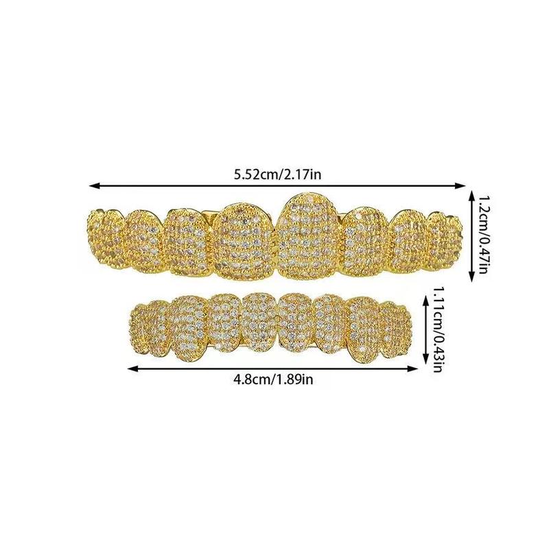 Hip-hop style - teeth with tiny diamonds embedded in the braces. Dental accessories, jewelry in the air, a gift.