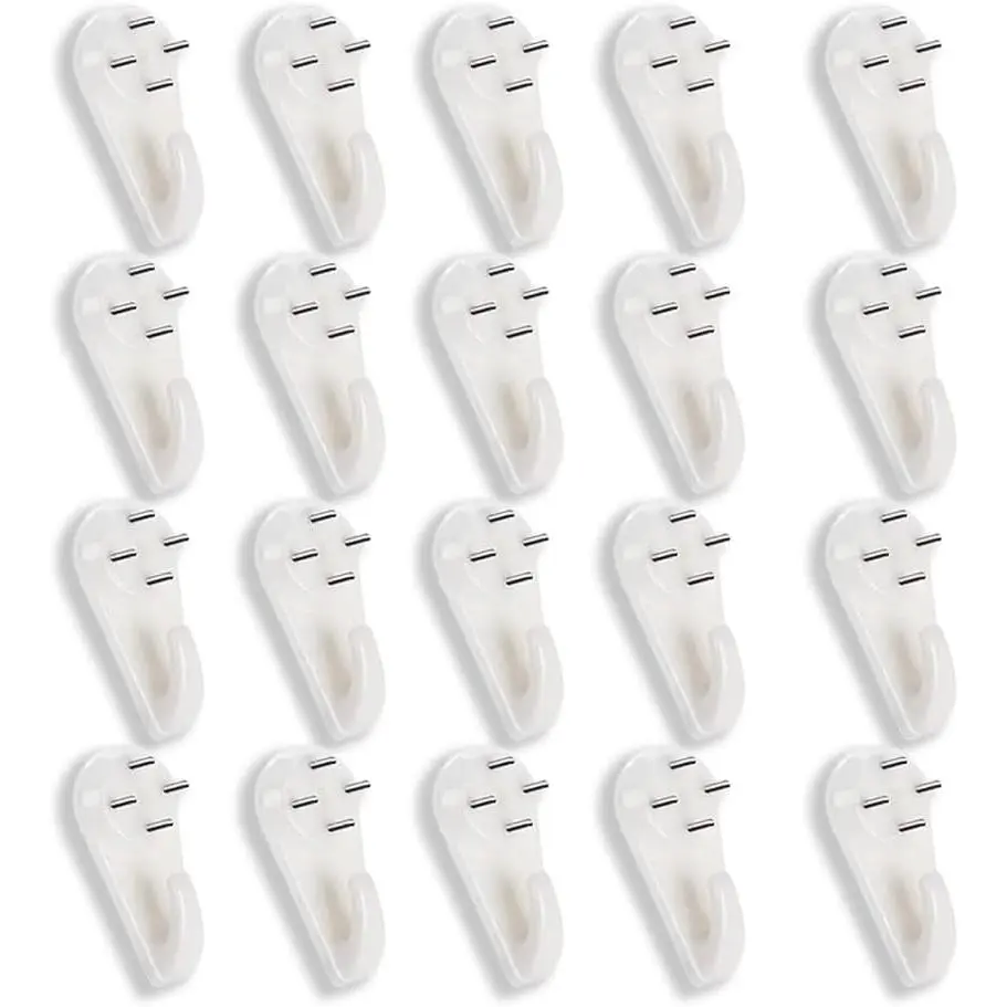 20pcs Steel Invisible Nail Hangers, No-Damage Concrete Wall Hooks - Easy Installation for Drywall, Picture, Clock Hanging (Home Organizer Supplies)