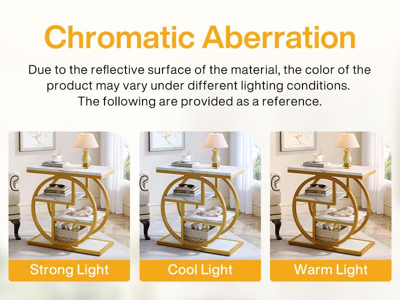 LITTLE TREE End Table for Living Room, Modern Faux Marble Narrow Side Table with Storage Shelves, 4-Tier Bedside Table for Bedroom, Small Sofa Side Table with Geometric Metal Frame circle base