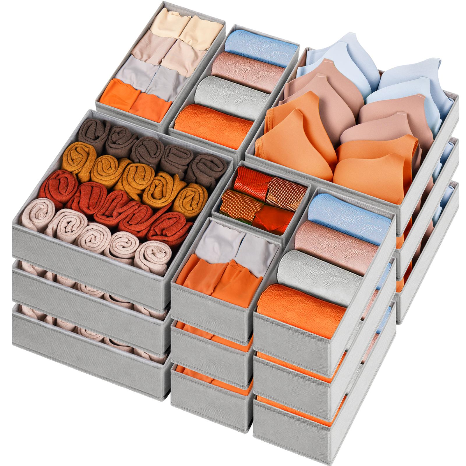 Criusia Multi-purpose storage box 15 pieces drawer storage suitable for wardrobe supplies underwear socks space saving design thick fabric safety Criusia Multi-purpose storage box 15 pieces drawer storage suitable for wardrobe supplies underwear socks space saving design thick fabric safety