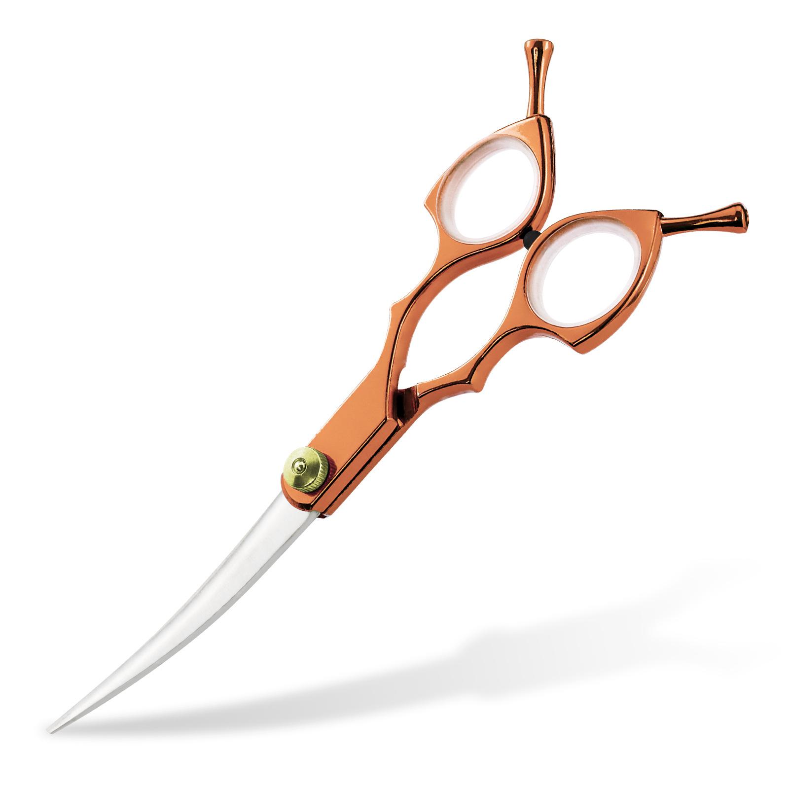 1PC Professional 6.0 inch Pet dog Grooming Scissors Curved Shears Chunker Scissors Dog Grooming Scissors Straight Shears Chunker Shars Up/Down Curved Scissors Pet Scissors