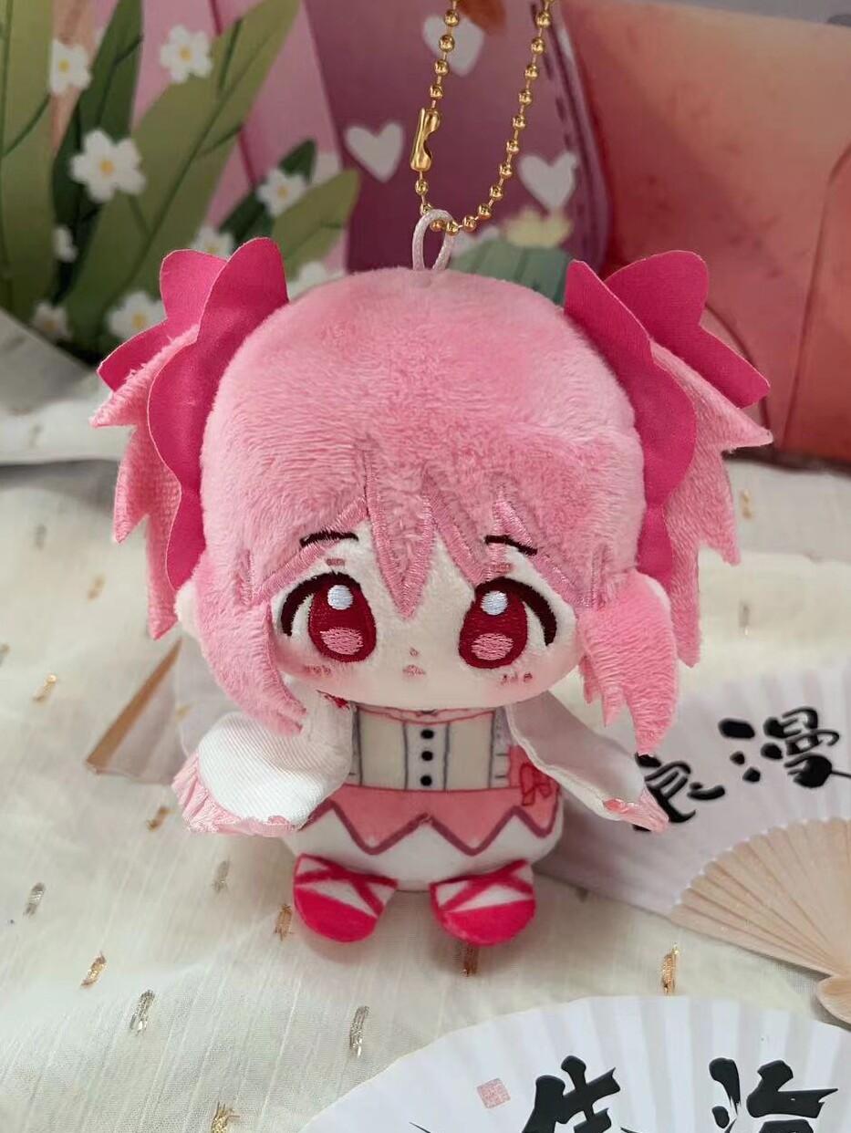 12cm Puella Magi Madoka Magica Plush Sakura Kyoko Kaname Madoka Tomoe Mami Cartoon Anime Figure Stuffed Doll Backpack Pendant