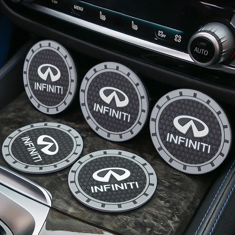 2pcs Car Coaster Water Cup Slot Non-Slip Mat, Compatible with Infiniti Models, Durable Design for Secure Placement, Essential Vehicle Accessory