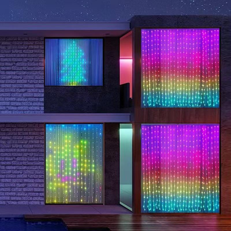 Valentine's Day Date Essential Gift: 480-LED RGBIC Smart Light Net (6.6x6.6 ft) DIY Design & 100 Modes, Alexa Voice Control Compatible Create Romantic Ambiance Scenes