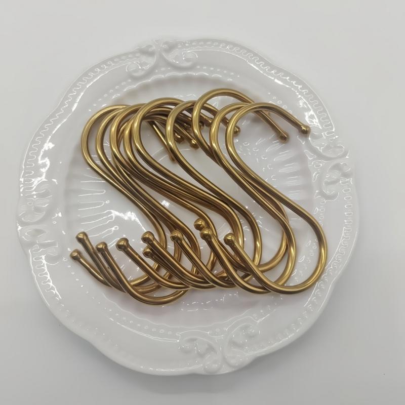 10pcs Stainless Steel S-Shaped Hooks, Heavy-Duty Hooks for Hanging, Sturdy And Durable Hooks, Multifunctional Bathroom Hooks, Home Storage Organizers, Suitable for Kitchen, Workshop, Bathroom, And Garden, Home Hardware Accessories.