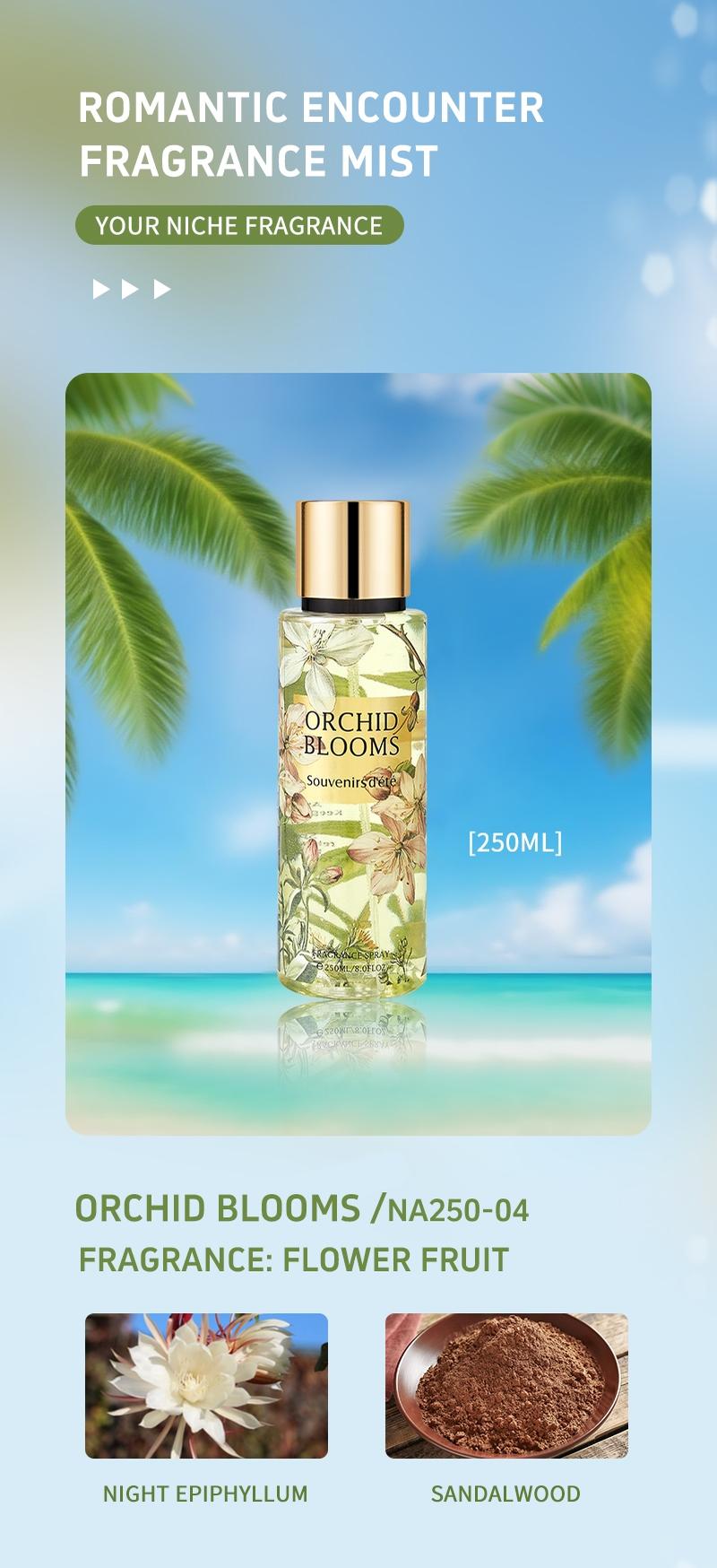 250ml Large Capacity Women's Floral Fragrance Spray, 2-in-1 Hair & Body Mist, Long-Lasting Scent, Odor Eliminating Fresh Fragrance for Daily Use