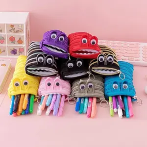Creative Caterpillar Zipper Pencil Case School Stationery Storage Bag Cute Pen Holder Student Pen Case for Kids Kawaii Pen Bags