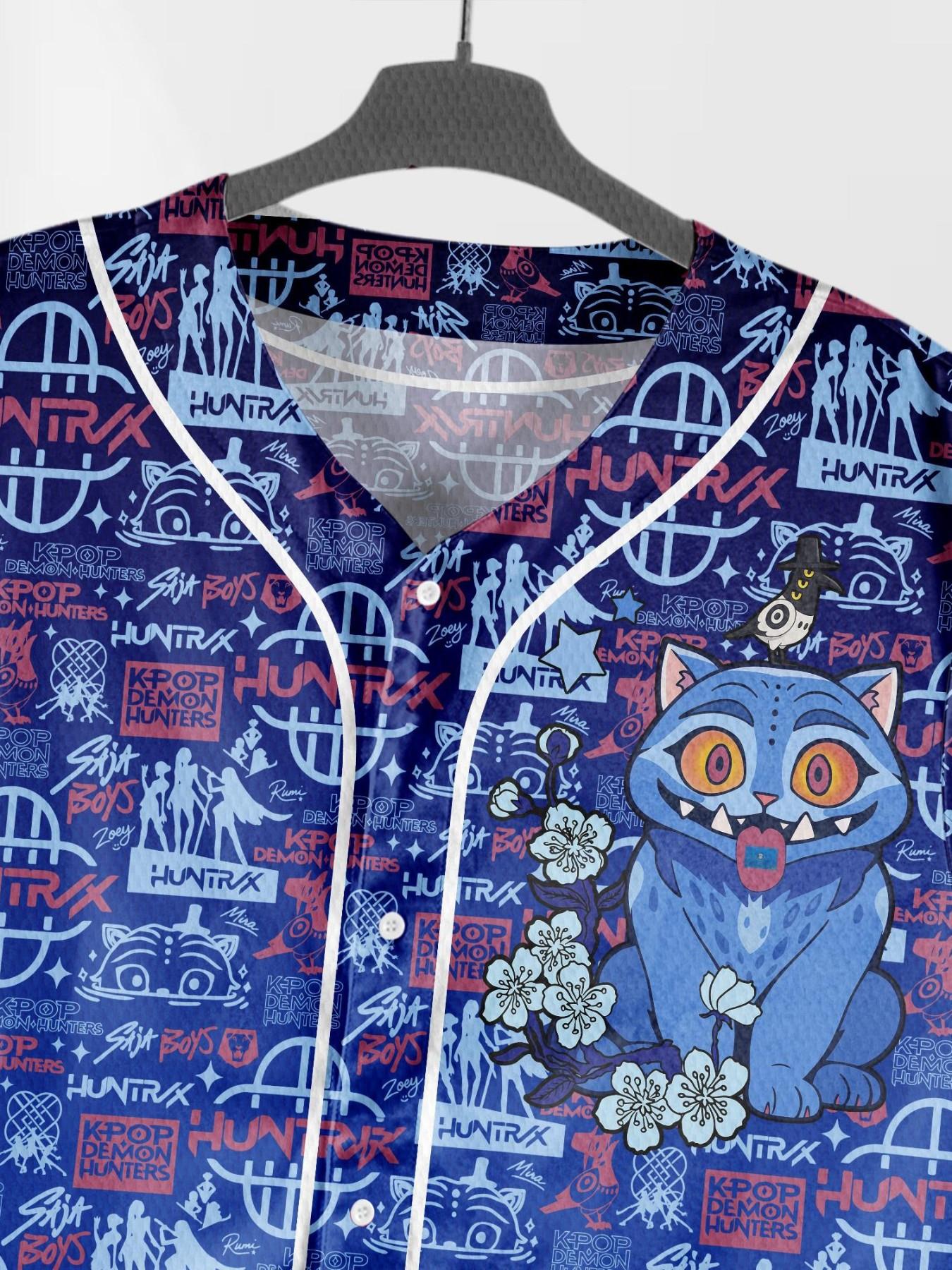 Men's Tiger Baseball Shirt, Sporty Long Sleeve Anime Top, Streetwear Gift Tee, Breathable Polyester Fabric, Comfortable and Durable