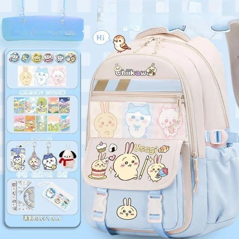 Anime Cartoon Chiikawa School Bag Junior School Primary School Student Hachiware Backpack Usagi Spine Protector Reduce Burden