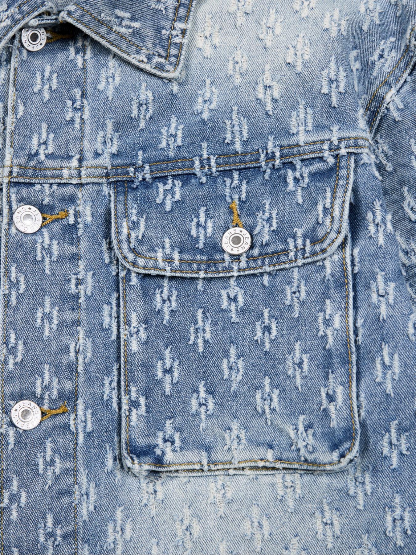 Men's Fashion Casual Washed Light Color Single Button Long Sleeve Collared Denim Jacket, Trendy Street Style Ripped Jean Coat for Outdoor Wear Gift