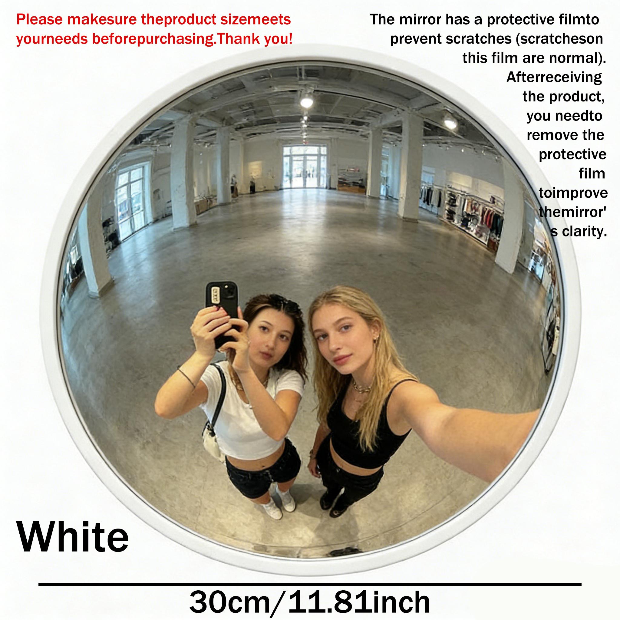 📸 The Ultimate "Fisheye" Selfie Spot! Black Art Decor Round Convex Mirror | Wide Angle Wall Mounted Mirror for Living Room, Trendy Industrial Aesthetic Prop