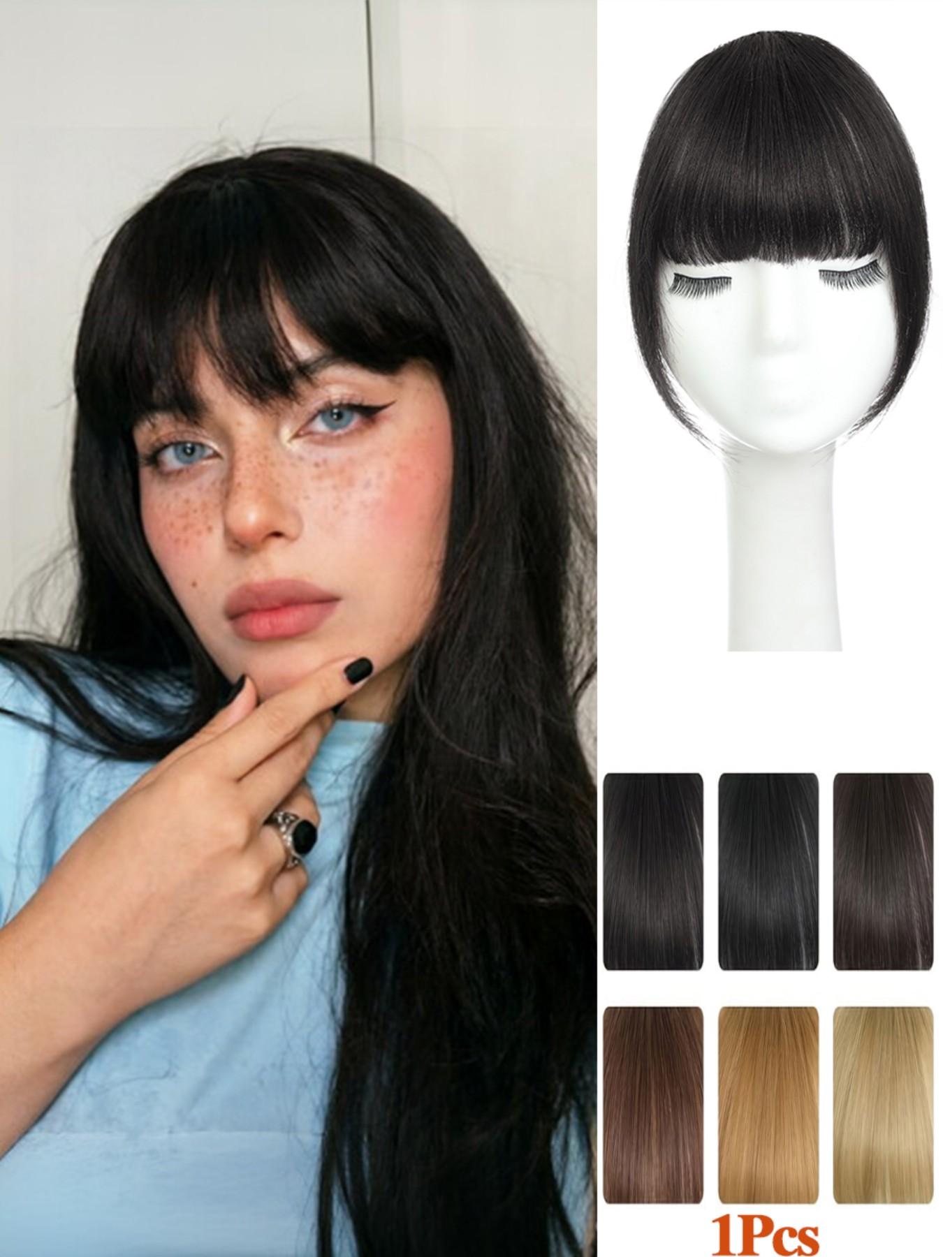 French Bang Clip-In Hair Extension, Curtain Bangs with Mirror Legs, Thick Bangs for Daily Wear, Real Human Hair