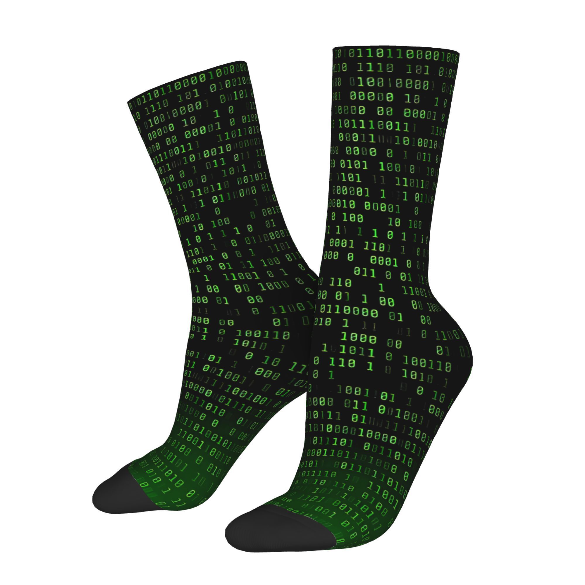 A Sock Featuring a Printed Design, Suitable for Linux And Python Coding Enthusiasts.