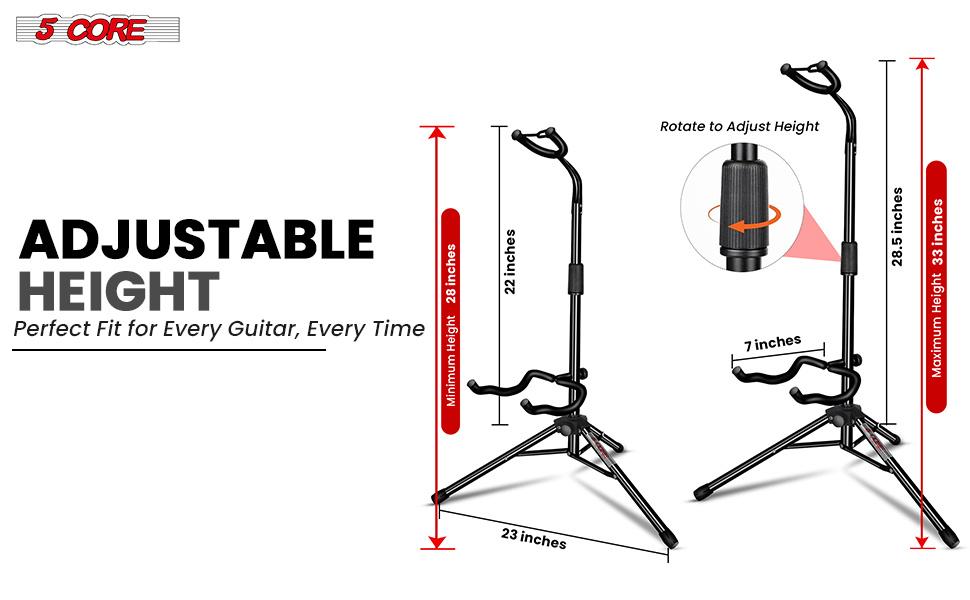 5Core Guitar Stand Pair Floor Folding Soporte Para Guitarra - Acoustic Electric Bass GSH HD 2PK