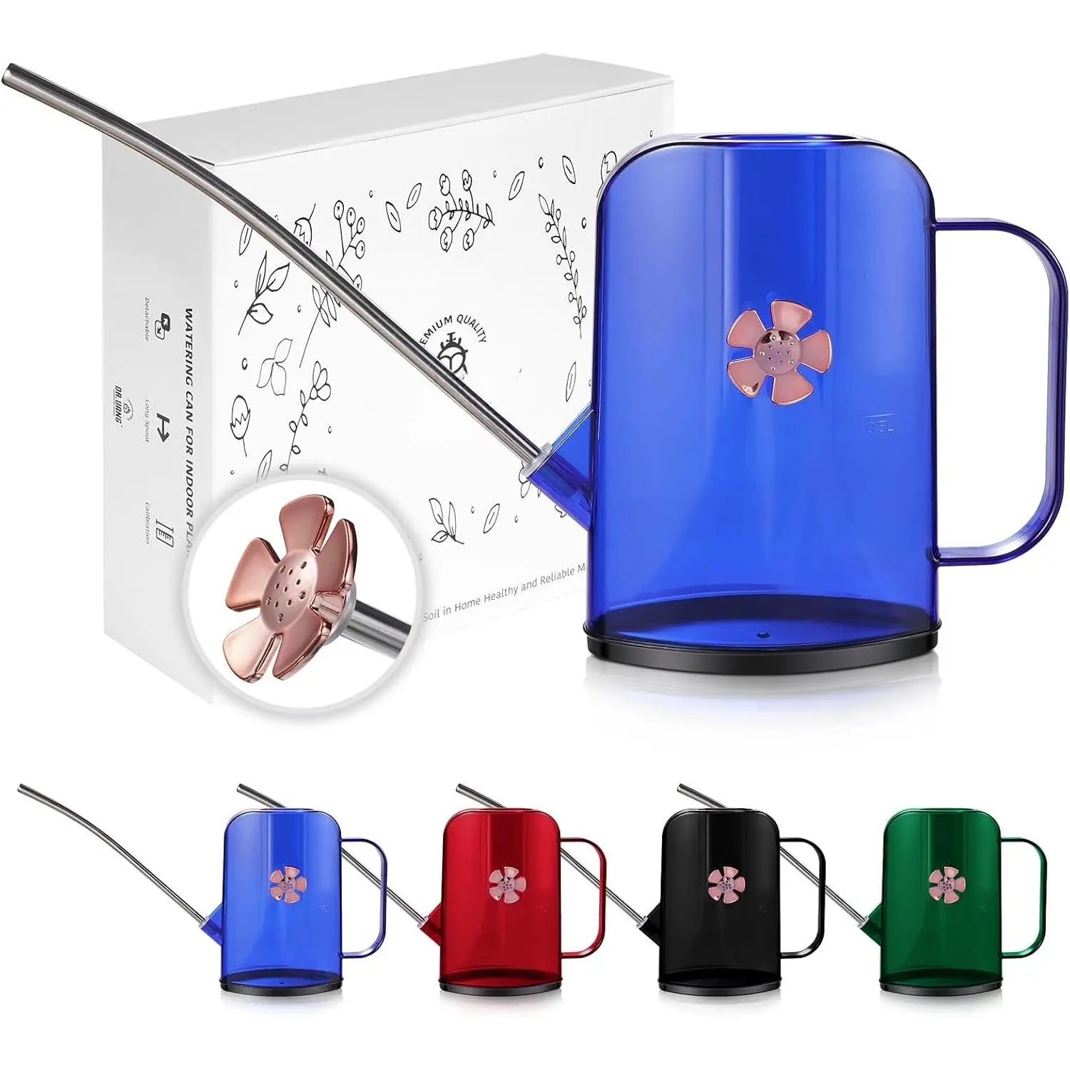 Watering Can Indoor for House  Small Watering cans with Long Spout Flower Model Sprinkler  1.2L (Blue, 1.2L) | Removable Nozzle  Use 1.2L Fits 6 Houseplants  Easy  Handle Modern Aesthetic Nordic Decor