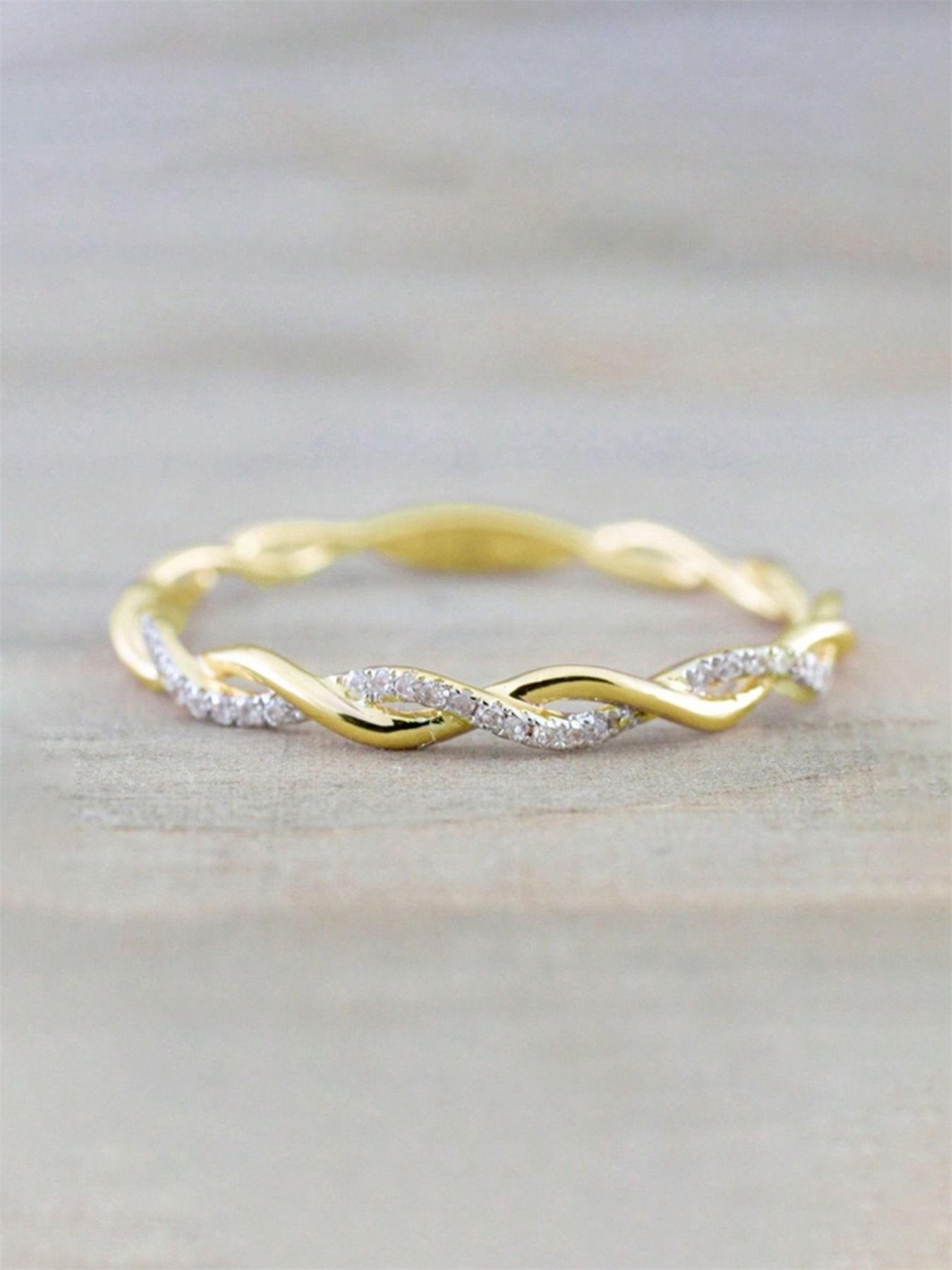 Elegant Women's Zircon Ring, Synthetic Zircon Rings, Artificial Sparkling Zircon Inlay, Casual Copper Jewelry Gift for Wedding Party, All Season Fashion Accessory, Simple Design for Her