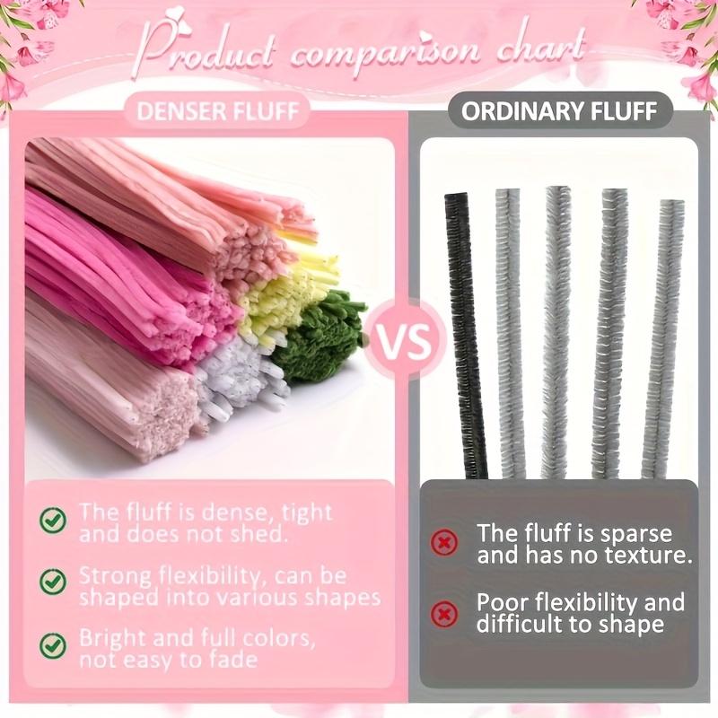 600 Spiral Rod Set, 6-Color Combination Ash Pipe Cleaner, DIY Pink Bouquet Handcraft, Plain Flower Decor