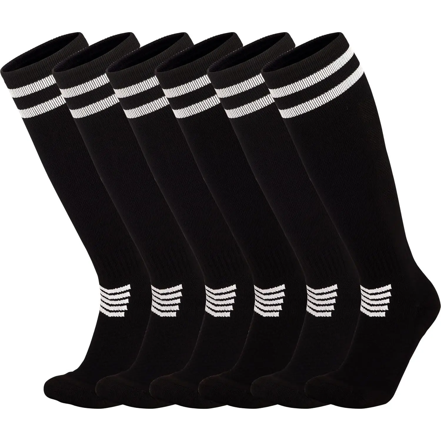 Kids Soccer Socks Cushion Cotton Compression Socks Youth Baseball 3P | Softball Socks,Football Socks,6-8Years,10-12Years,Knee High,Boys&Girls&Men&Women,Shin Guards