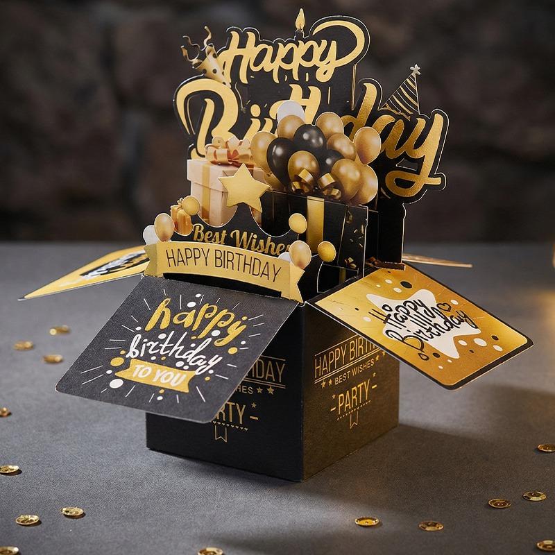 3D Birthday Card with Envelope, Cartoon Flower Theme, Laser Cut Durable Card, Fun Party Card, General Occasion Letter Card