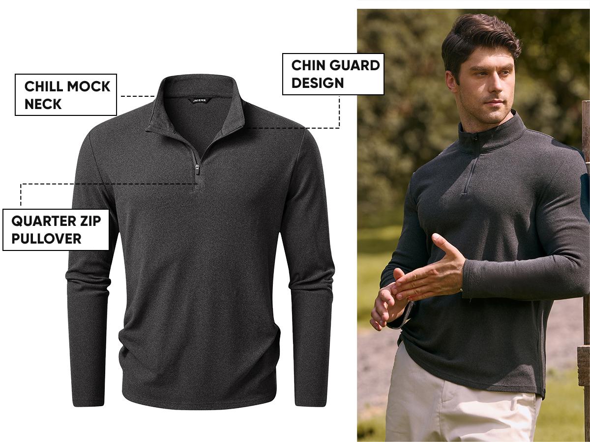 JMIERR Men's 2026 Casual Quarter Zip Pullover Sweatshirts Stretch Fall Polo Plush Long Sleeve Shirt Comfy Underwear JMIERR Men's 2026 Casual Quarter Zip Pullover Sweatshirts Stretch Fall Polo Plush Long Sleeve Shirt Comfy Underwear