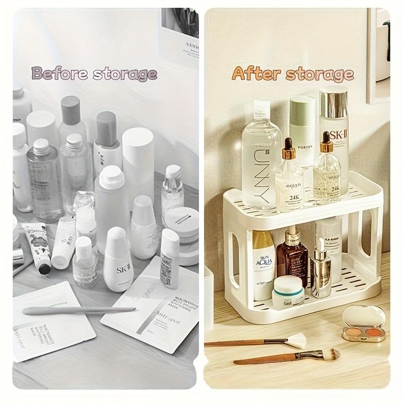 2-Tier Bathroom Counter Organizer, Space-Saving Storage Rack for Vanity, Toiletries & Makeup in Bathroom & Kitchen Counter