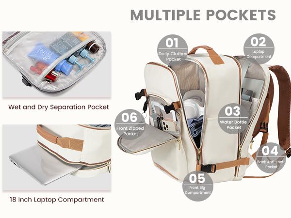 LOVEVOOK Colorblock Carry-On Travel Backpack with 3 Packing Cubes and Laptop Compartment - Personal Item,TSA-Friendly, Airline Approved Travel Bag for Hiking, Overnight, Weekend,Gift for Valentine's Day LOVEVOOK Colorblock Carry-On Travel Backpack with 3 Packing Cubes and Laptop Compartment - Personal Item,TSA-Friendly, Airline Approved Travel Bag for Hiking, Overnight, Weekend,Gift for Valentine's Day