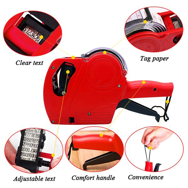 MX-5500 8 Digits Price Tag Gun with 5000 Sticker Labels & 3 Ink Refills Label Maker Kit for Office Retail Grocery Store ABS Material