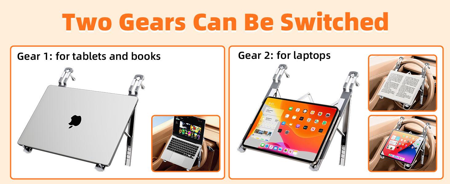 OATSBASF Car Laptop Mount Steering Wheel Tray Holder, Height Adjustable Car Desk for Laptop Computer Tablet, Foldable Portable Lap Laptop Stand for Car Vehicle Workstation Accessories Truck SUV Tesla